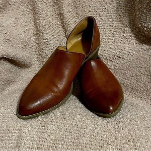 Brown Faux Leather Ankle Booties Size 11